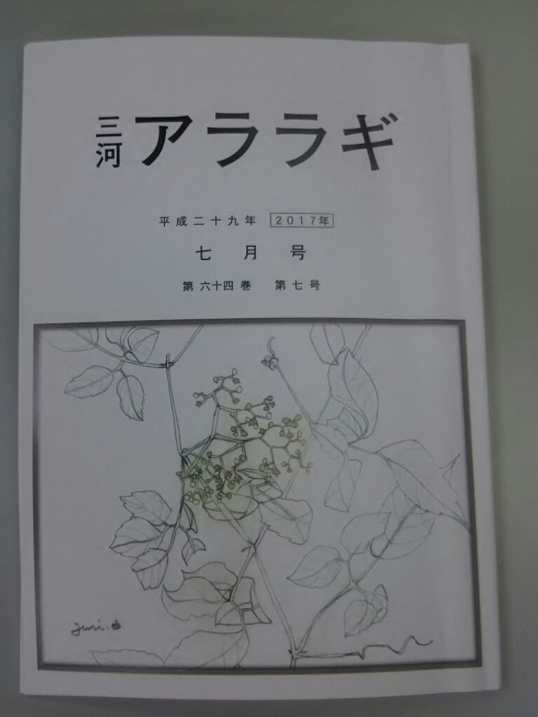 三河アララギ7月号とワイン 三河アララギ7月号とワイン